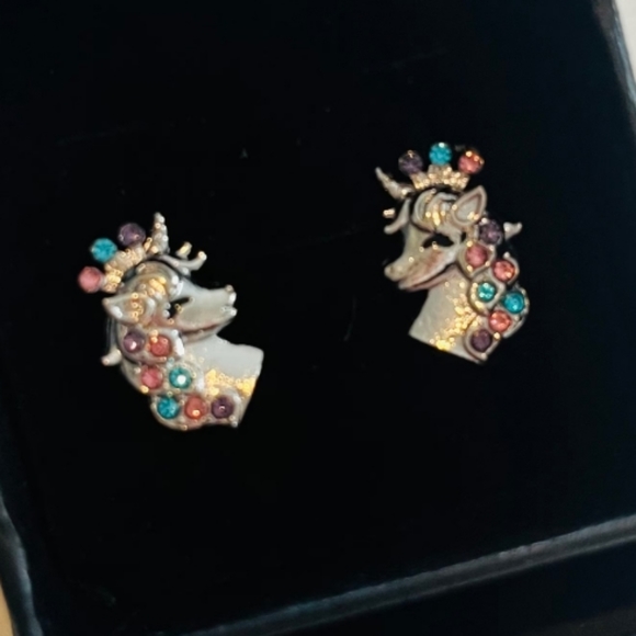 Einhorn Ohrringe Unicorn Earrings L12 - Picture 2 of 2